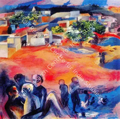 Khakhar, Bhupen P. (Artist). Ghost City Night . Oil on Canvas, 1991 | Bhupen Khakhar , 1998 | Painting | FineArts | 00149685