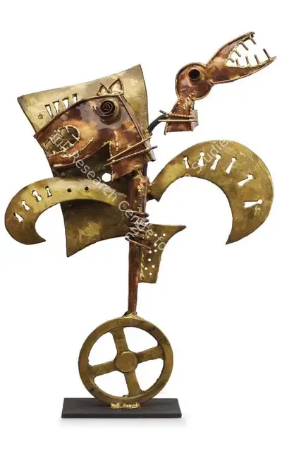 S. Nandagopal (Artist), Two Heads and a Wheel, 2010, Sculpture