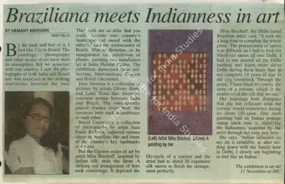 Hemant Abhishek (Reporter), Braziliana Meets Indiannes in Art, 2008, Newspaper Clipping
