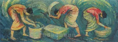 Masood Kohari (Artist), Dhobi Day, Painting