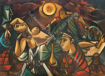 A.A. Raiba (Artist), Lovers in Moonlight, 1965, Painting