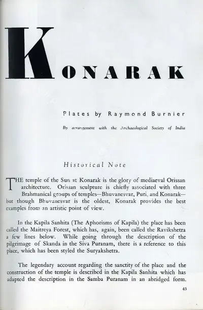 Raymond Burnier (Photographer), Konarak, 1948, Essay