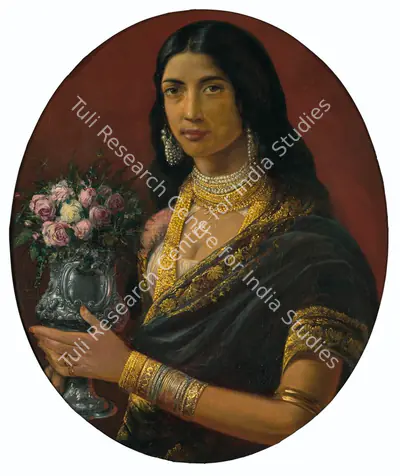 Raja Ravi Varma (Artist), Untitled (Lady with Vase), 1910, Painting