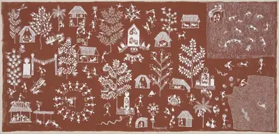 Jivya Soma Mashe (Artist), Untitled (Panavision) (Warli Painting), Painting