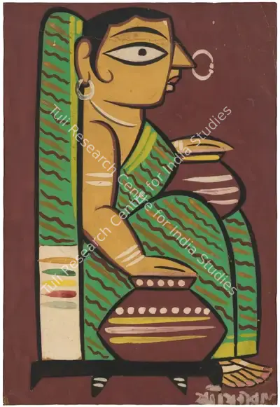 Jamini Roy (Artist), Untitled (Gopini), 1941, Painting
