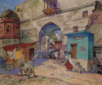 Madhav Satwalekar (Artist), Old Gate, Ahmedabad, 1964, Painting