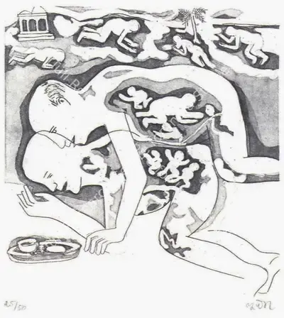 Khakhar, Bhupen P. (Artist). Untitled. 1998 | Bhupen Khakhar, 2016 | Drawing | FineArts | 00149735