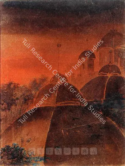 Gaganendranath Tagore (Artist), Temple Tops, Puri, 1925, Painting