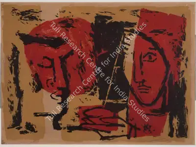 M.F. Husain (Artist), Untitled, 1958, Graphic Art