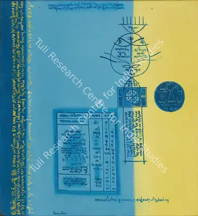 K.C.S. Paniker (Artist), Picture in Yellow and Blue, 1964, Painting