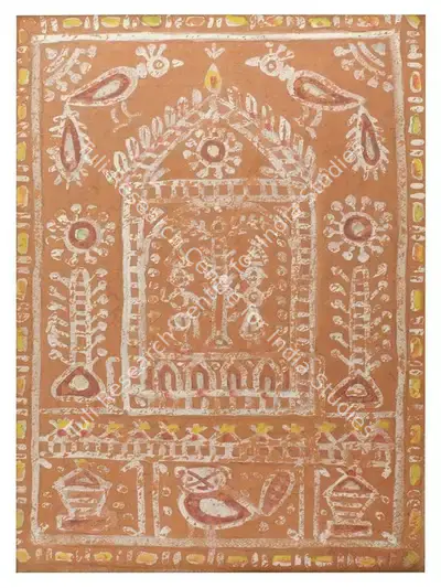 Jamini Roy (Artist), Alpana - 2, 1940, Painting