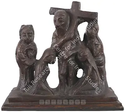S. Dhanapal (Artist), Christ Bearing the Cross, 1962, Sculpture