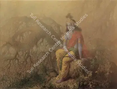 Ustad Allah Bukhsh (Artist), Krishna In Contemplation, 1931, Painting