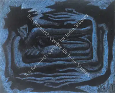 Sadequain (Artist), Reclining Figure, 1963, Painting