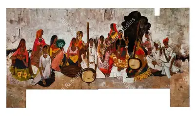 B. Prabha (Artist), Untitled (Wedding Musicians), 1965, Painting