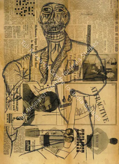 F.N. Souza (Artist), Gentlemen, 1962, Drawing