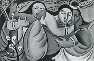 George Keyt (Artist), Radha Krishna, 1936, Painting