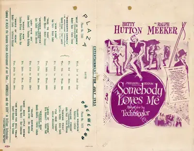 Irving Brecher (Director), Somebody Loves Me, 1952, Handbill