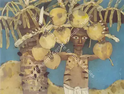 Ganesh Pyne (Artist), Dabchor (Coconut Thief), 1976, Painting