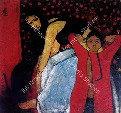 Anis Farooqi (Artist), Two Women, 1966, Painting