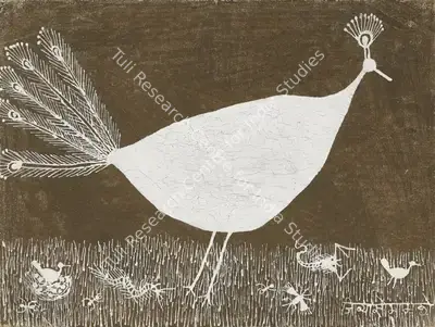 Jivya Soma Mashe (Artist), Peacock, Painting