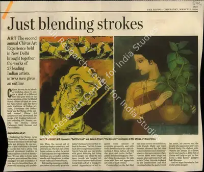 Nithya Ravi (Reporter), Just Blending Strokes, 2006, Newspaper Clipping