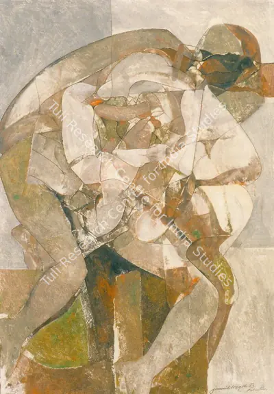 Jamil Naqsh (Artist), Figure of a man, 1983, Painting