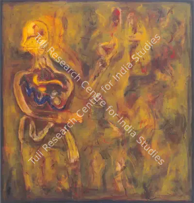 Tapas Konar (Artist), Intersection Of A Lonely Man, 1999, Painting