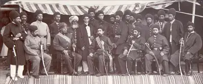 John Burke (Photographer), Amir Yakub Khan and Sirdars of Kabul, 1879, Antiquarian Photograph