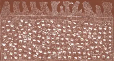 Jivya Soma Mashe (Artist), Untitled (Paddy Night life) (Warli), Painting