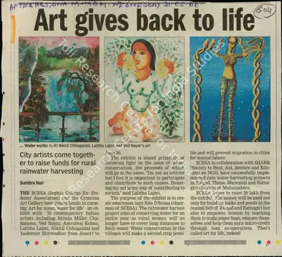 Sumitra Nair (Reporter), Art Gives Back to Life, 2006, Newspaper Clipping