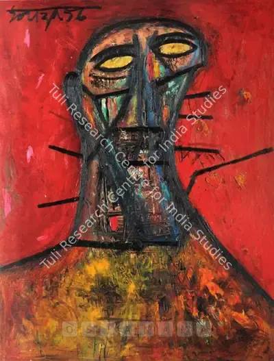 F.N. Souza (Artist), Head, 1956, Painting