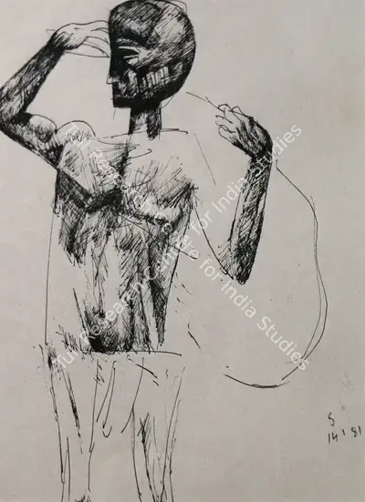 Somnath Hore (Artist), Untitled, 1981, Drawing