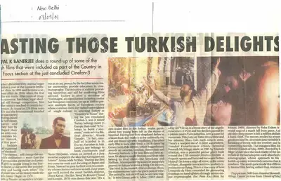 Utpal K. Banerjee (Reporter), Tasting Those Turkish Delights, 2001, Newspaper Clipping