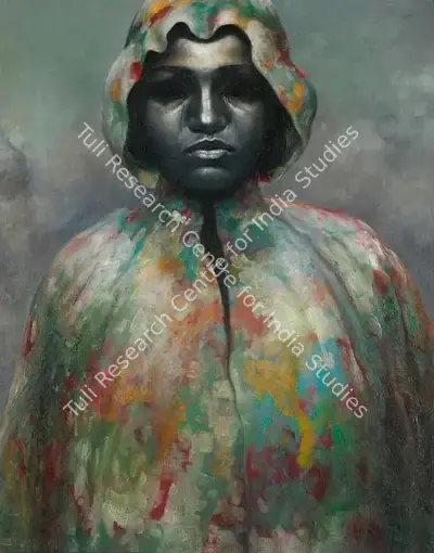 Bikash Bhattacharjee (Artist), Mrs. J in Rain, 1978, Painting