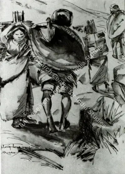 Hemanta Misra (Artist), A Long, Long Way, Drawing