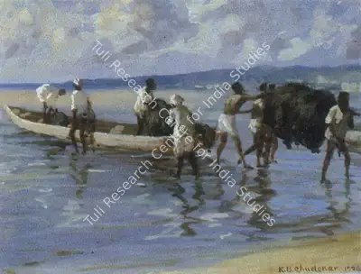 K.B. Chudekar (Artist), After Fishing, 1926, Painting