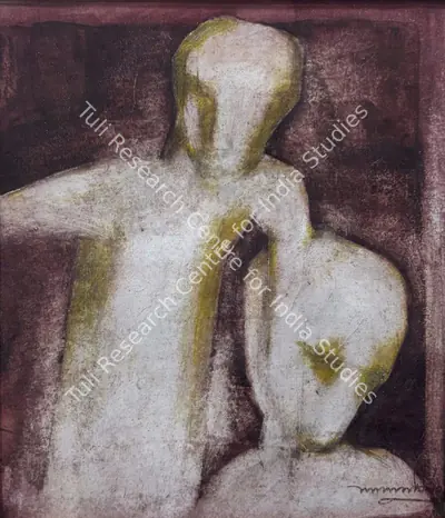 Lalu Prasad Shaw (Artist), Untitled (Two Figures), Painting