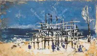 K.K. Hebbar (Artist), Untitled (Versova Beach), 1968, Painting