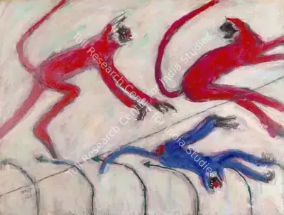 Ambalal, Amit (Artist). Mother Care. Acrylic on canvas, 2022 | Painting | EconomicsArt | 00871644