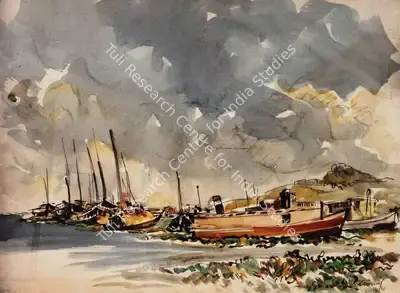 Zainul Abedin (Artist), Boats, Painting