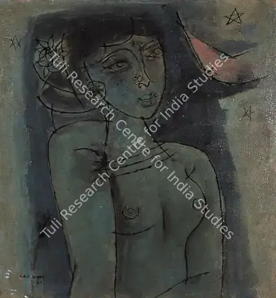 Anthony Doss (Artist), Blue Woman, 1963, Painting