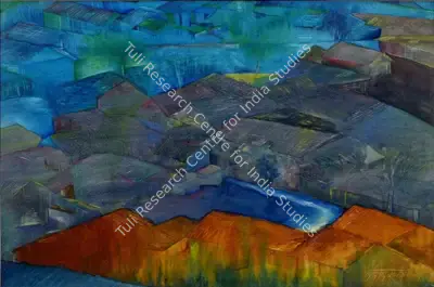 Nabibaksh Mansoori (Artist), Village Scape K, 1998, Painting