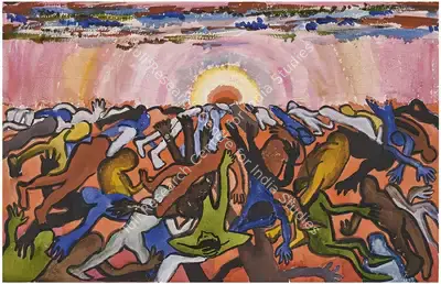 F.N. Souza (Artist), The Triumph Of Cadavers, 1940, Painting