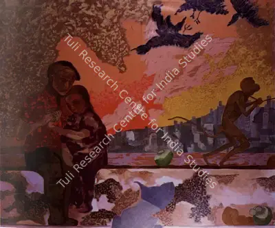 Gieve Patel (Artist), Lovers at Marine Drive, 1995, Painting