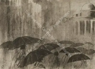 Gaganendranath Tagore (Artist), The Rain in Calcutta, 1925, Painting