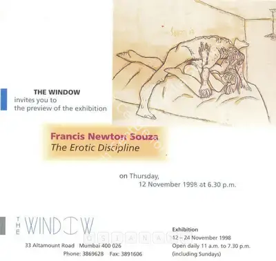 F.N. Souza (Artist), Francis Newton Souza, 1998, Solo Exhibition Invitation