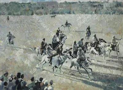 Ismail Gulgee (Artist), Buzkushi, 1965, Painting