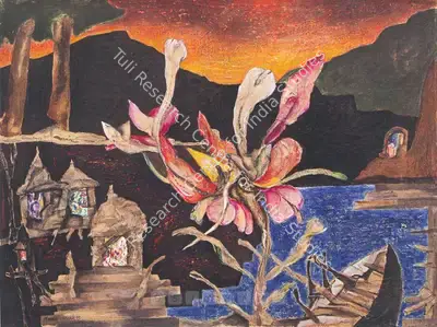 Manu Parekh (Artist), Banaras, 1993, Painting