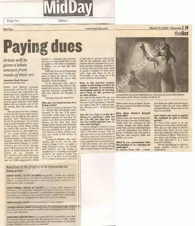 Jasmine Shah Varma (Reporter), Paying dues, 2003, Newspaper Clipping